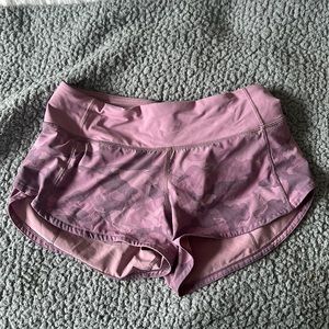 Pink camo lulu lemon speed up short size 2